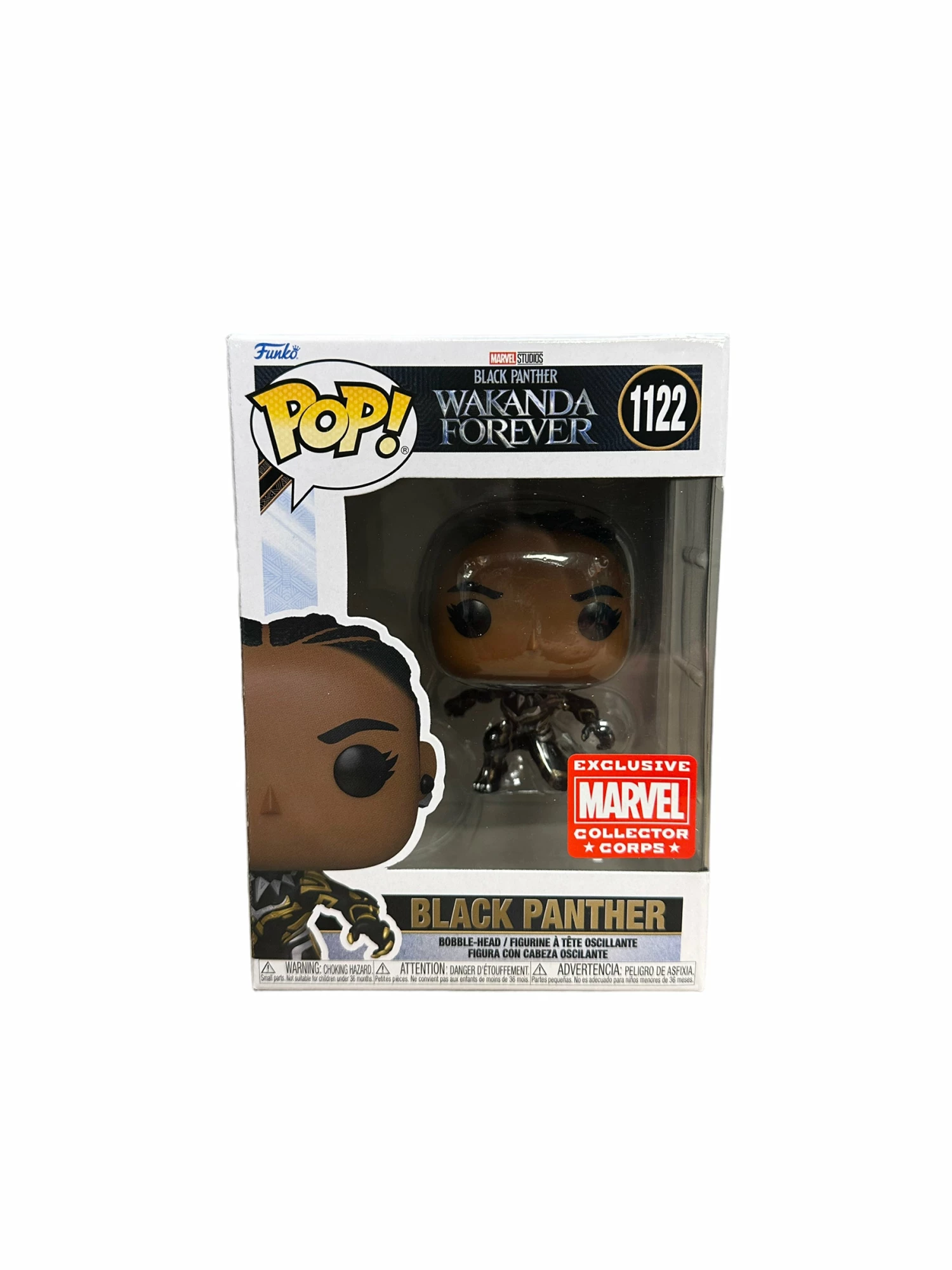 Black Panther #1122 (Unmasked) Funko Pop! - Black Panther - Marvel Collector Corps Exclusive - Condition 9/10 - Image 2