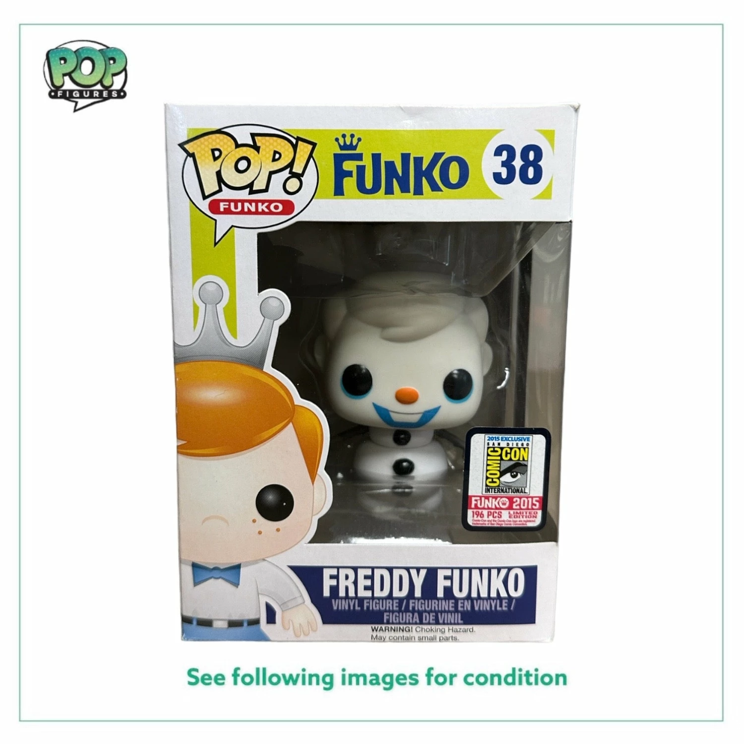Freddy Funko As Olaf #38 Funko Pop! - SDCC 2015 Exclusive LE196 Pcs - Condition 7/10