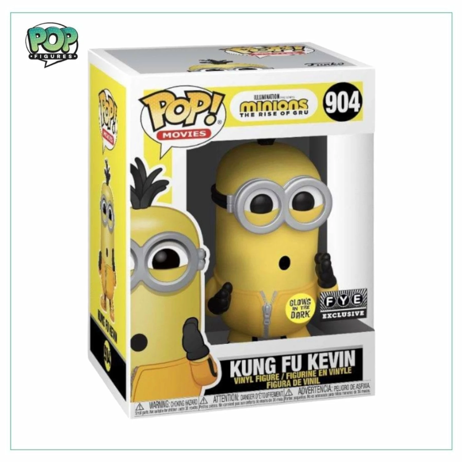 Kung Fu Kevin (Glow In The Dark) #904 Funko Pop! Minions: The Rise Of Gru, FYE Exclusive